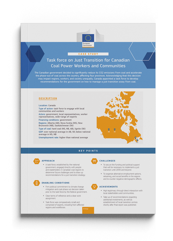 Task force on Just Transition for Canadian Coal Power Workers and Communities - Case study
